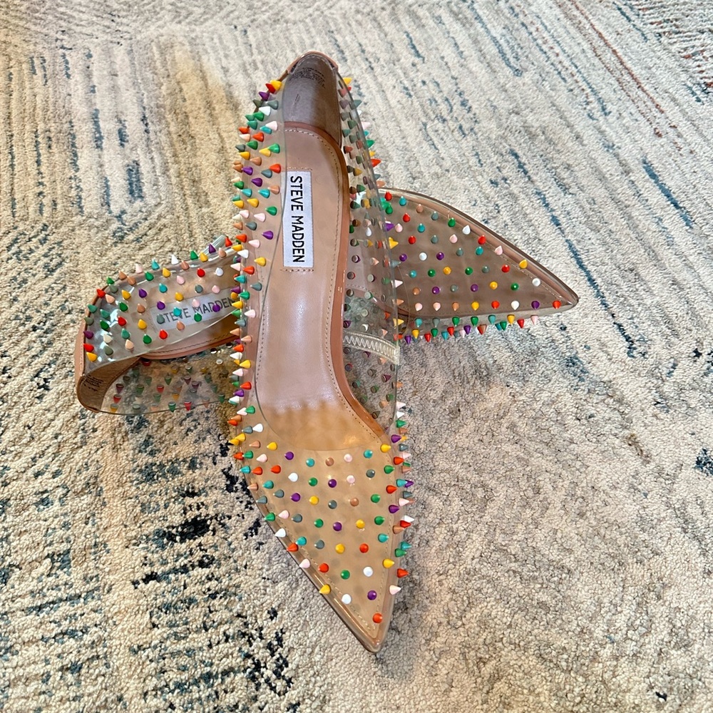 EUC Steve Madden Vala Multicolored Studded Stilettos Size 11 - Picture 9 of 14
